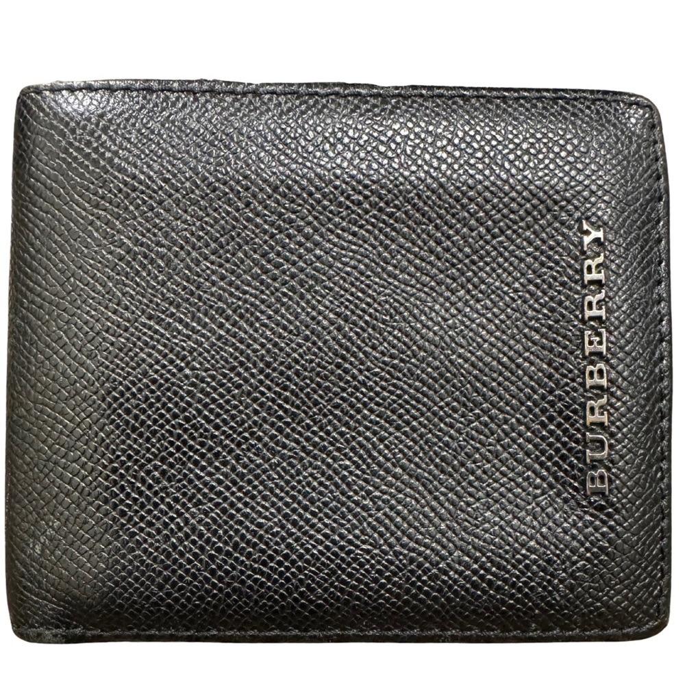 BURBERRY BI-FOLD BLACK LEATHER WALLET